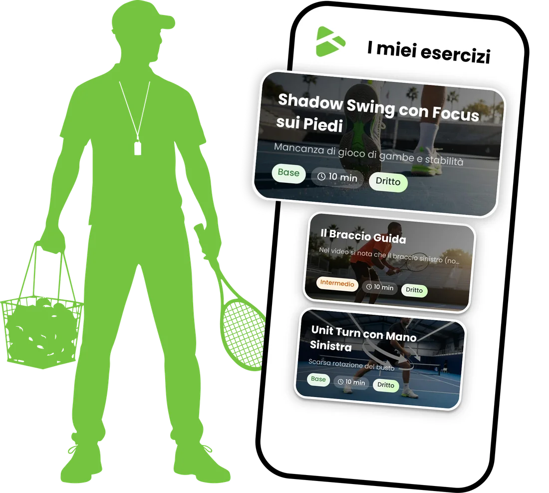 Personalised exercises suggested by the TennisIA AI coach