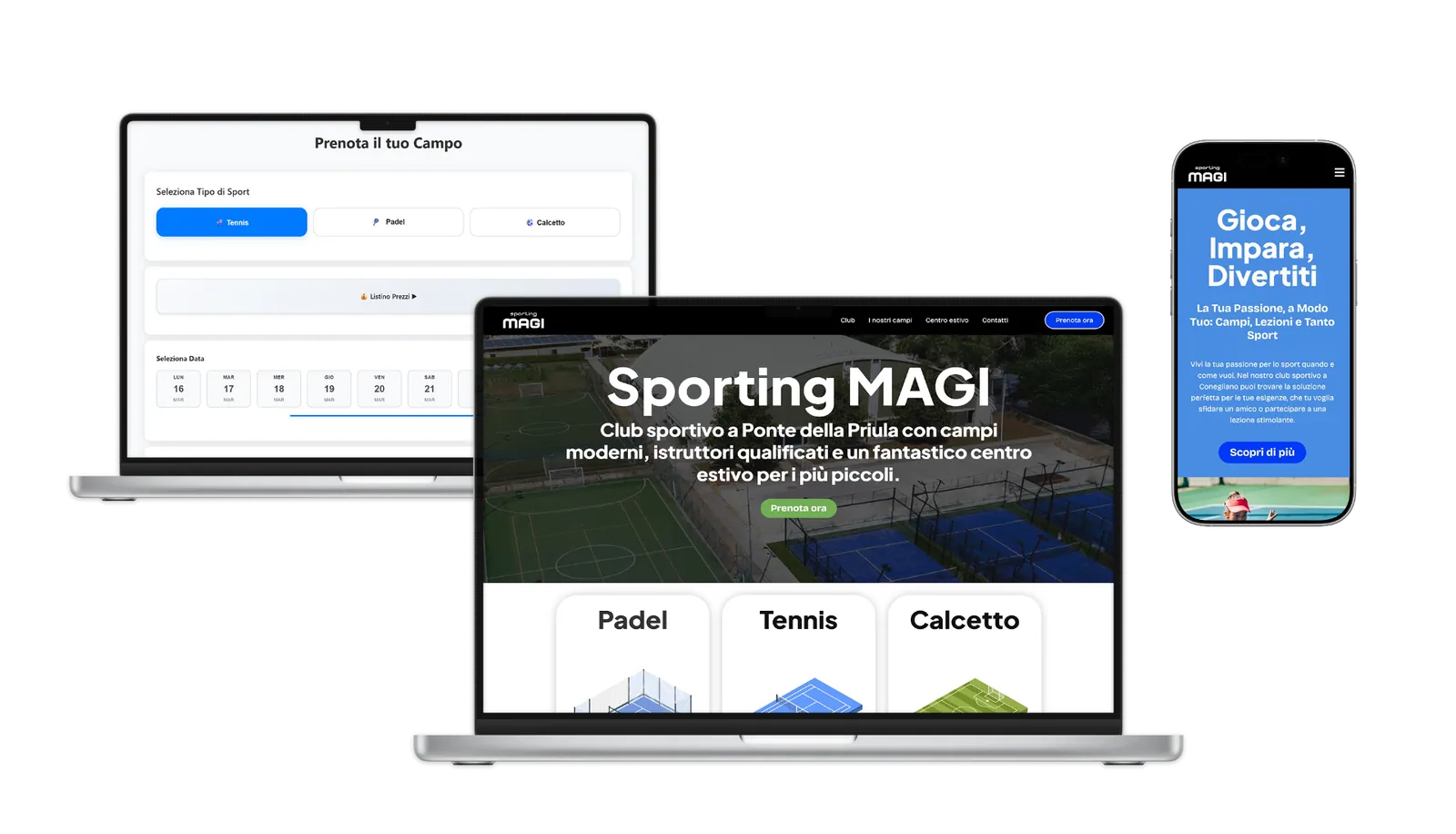 Sporting Magi - Sito web, gestionale e prenotazioni